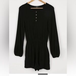 cozy black long sleeve romper